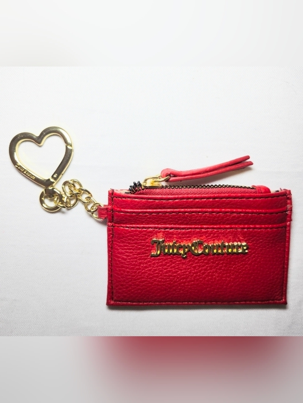 Juicy Couture Red Leather Zip Coquette Wristlet